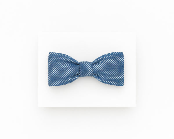 Blue polka dot bow tie