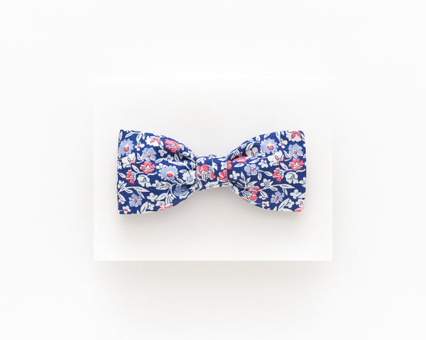 Blue floral bow tie