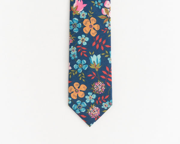 Midnight blue floral tie