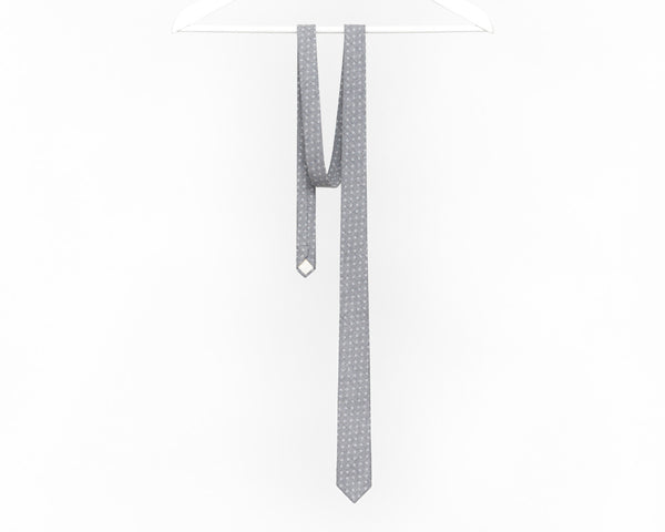 Light grey floral tie, gray boho necktie, wedding tie - Isola neckties