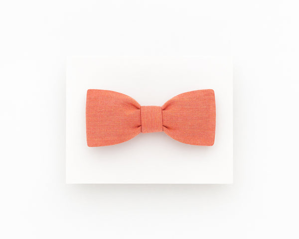 Light orange linen bow tie
