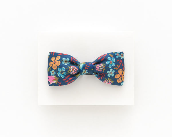 Midnight blue floral bow tie