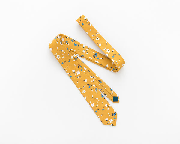 Mustard floral tie