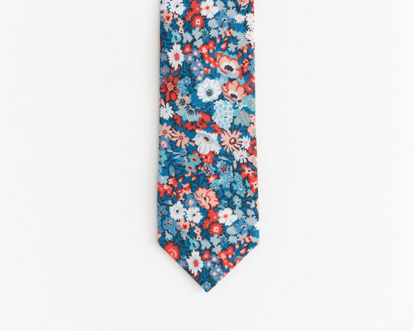 Petrol blue floral tie
