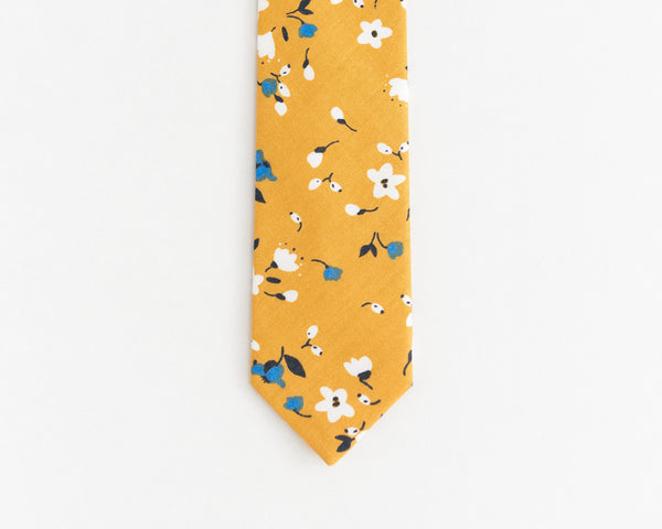 Mustard floral tie
