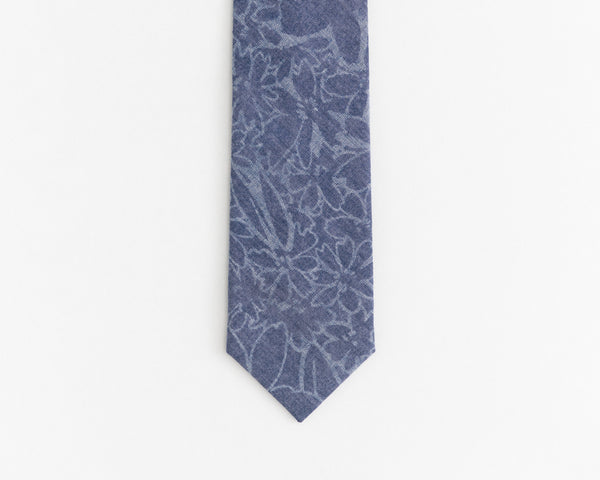 Slate blue floral tie