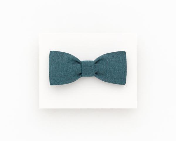 Dark teal bow tie for men, self tie bow tie - Isola bow tie